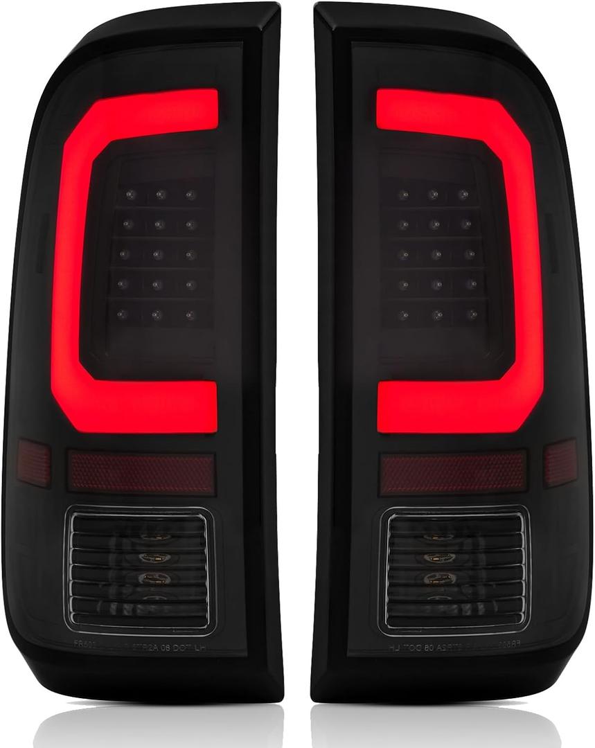 LED Tail Lights Assemble Compatible with 1997-2003 Ford F150,1999-2007 Ford F250 F350 Superduty Driver and Passenger Side, Smoke Lens