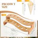 Queekay 100 Disposable Wood Cones for Food with 2 Pcs 12 Holes Charcuterie Cones Holder Stand Ice Cream Cone Display Stand 100 Fancy Toothpicks for Appetizers Catered Events Wedding Buffets Parties