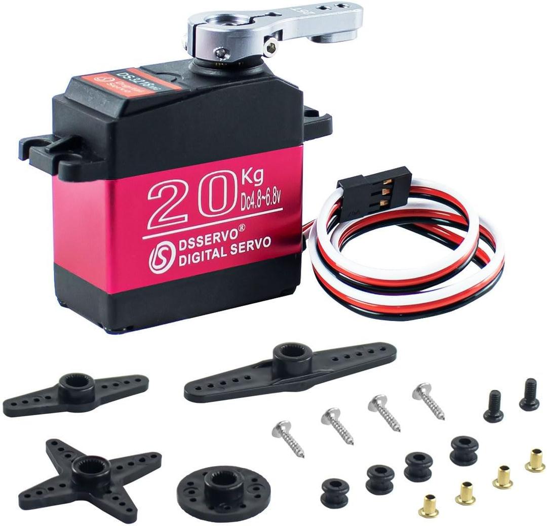 Hosyond DS3218 20kg Digital Servo High Torque Metal Gears Waterproof RC Servo for 1/8 1/10 RC Cars, Robots, Trucks (Control Angle 270°)