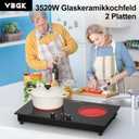 VBGK Electric Cooktop,2400W Electric Stove Top,Countertop and Built-in Hot Plate with Child Safety Lock, Timer, LED touch Knob Control,Overheat Protection,110V 2 Burner Induction Cooktop