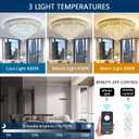Modern Crystal Chandeliers for Living Room Ceiling Light Fixture LED Dimmable Lamp with Remote Pendant Lighting Flush Mount Ceiling Light for Dining Room Bedrooms Foyer