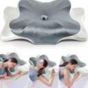 DONAMA Cervical Pillow for Neck and Shoulder Pain Relief, Cooling Contour Memory Foam Pillow, Dual-Height Ergonomic Neck Support Pillow for Side Back Stomach Sleepers with Removable Pillowcase