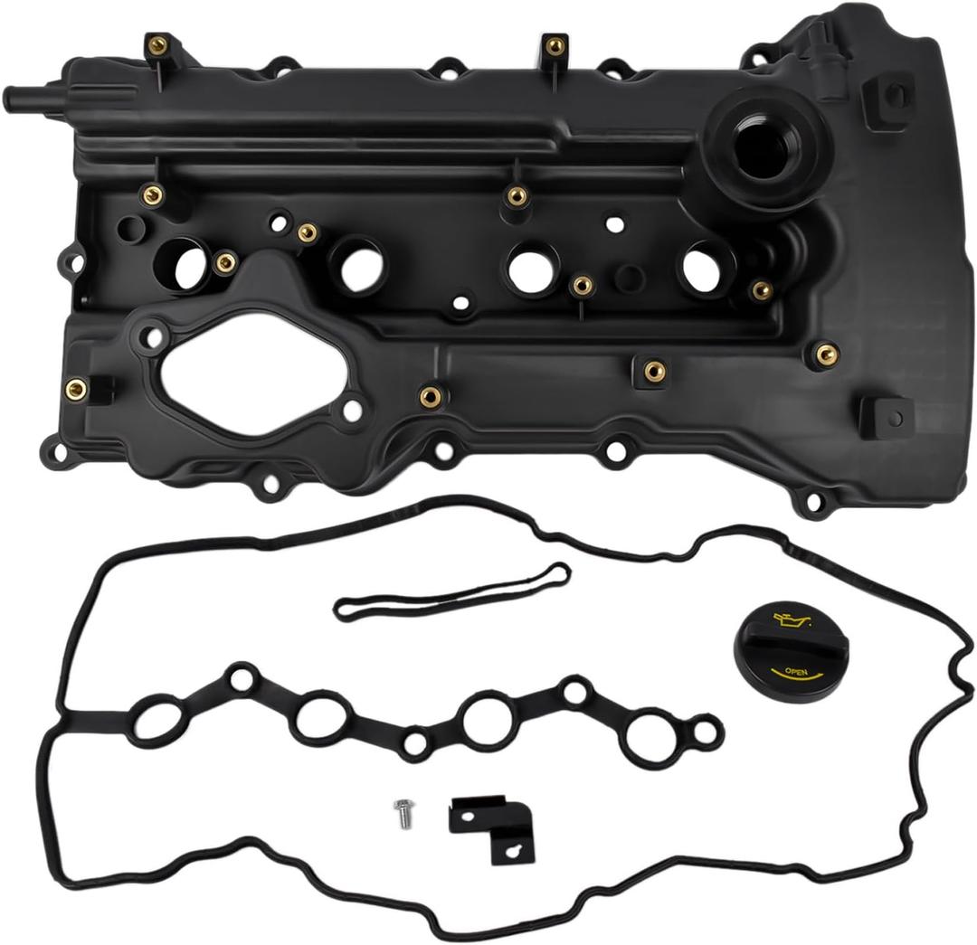 Engine Valve Cover with Gasket & Cap Replacement for Hyundai Sonata Santa Fe Sport Kia Optima 2.0L 2.4L 2011-2016 224102G710 224002G710 224002G670