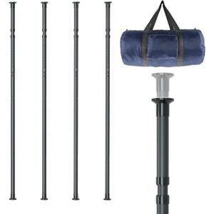 10-Foot Dust Barrier Poles Kit - (Pack of 4) Spring-Loaded Telescoping Poles with Carry Bag for Interior Painting & Decoration Projects
