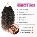 SamBraid Goddess Locs Crochet Hair 10 Inch, 8 Packs New Goddess Faux Locs Crochet Hair for Black Women, Boho Hippie Locs, River Hair with Curly Ends (10Inch, 8Packs, T27#)