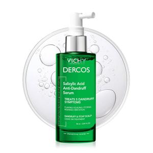 Vichy Dercos Salicylic Acid Anti-Dandruff Treatment, Scalp Treatment Targets Dandruff Symptoms & Leaves Head Feeling Hydrated & Soothed, Serum Provides Flake & Itch Relief, 3 Fl. Oz.