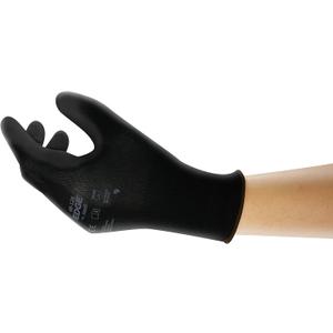 Ansell EDGE 48-126 Abrasion-Resistant Industrial Seamless Gloves w/ Knitted Liner for Auto, Machinery, Electronics - Medium, Black (3 Pairs)