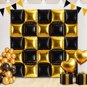TONIFUL Square Foil Balloon Wall 30pcs Gold and Black Double Sided Mylar Square Balloon Garland Kit Balloons Background Arch for Graduation Anniversary Birthday New Years Decorations TONIFUL Square Foil Balloon Wall 30pcs Gold and Black Double Sided Mylar Square Balloon Garland Kit Balloons Background Arch for Graduation Anniversary Birthday New Years Decorations