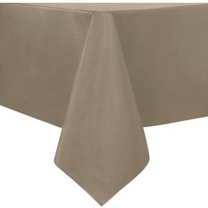 Sancua 100% Waterproof Rectangle PVC Tablecloth - 60 x 84 Inch - Oil Proof Spill Proof Vinyl Table Cloth, Wipe Clean Table Cover for Dining Tables, Buffet Parties and Camping, Khaki