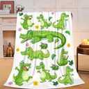Alligator Blanket Super Soft Warm Crocodile Fleece Throw Blanket Cozy Fluffy Cartoon Alligators Animal Lightweight Flannel Gifts Blankets for Kids Adults 50"X40"