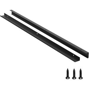 5 Pack Edge Black Hidden Drawer Door Cabinet Handle Aluminum Alloy Finger Bar Pull Concealed Furniture Hardware Back Mount Dresser Handles for Kitchen Bathroom 800mm(31.4 Inch)