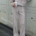 BTFBM Women's Two Piece Tracksuit Spring 2026 Long Sleeve Zip Up Sweatshirt Long Pants Outfits Jogger Sweatsuit Sets (X-Large, Grey)