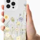 Compatible with iPhone 16 Pro Max Clear Case, Trendy Cute Light Flourishing Floral Meadow Flowers Slim Anti-Yellowing TPU Shockproof Aesthetic Protective Phone Case Cover for Women Girls 6.9"