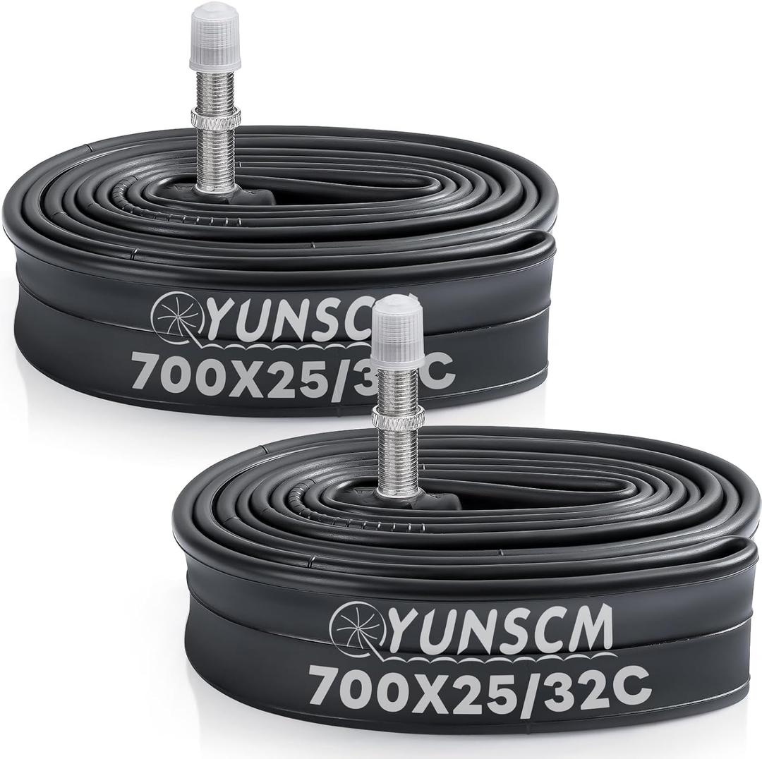 YUNSCM 2-PCS 700C Bike Tubes 700x25C/32C TR4A 40mm Schrader Valve 700C Inner Tubes Compatible with 700x25C 700x26C 700x28C 700x30C 700x32C Bike Bicycle Tire Tubes