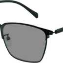 Photochromic Progressive Multifocus Reading Glasses Metal Lightweight Blue Light Blocking Glasses for Daily Wear (Black)