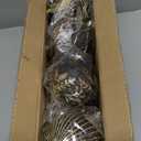 Lanpn 6 Pcs 6" Large Christmas Balls Ornaments, Outdoor Xmas Tree Hanging Decorations, Shatterproof Christmas Ball Ornament Set for Home Winter Holiday, Assorted Relief Pattern, Black & Gold