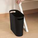 Rejomiik Small Trash Can, 3.5 Gallon Slim Garbage Can Plastic Waste Basket with Handles Container Bin for Narrow Spaces Bathroom, Bedroom, Kitchen, Office at Home, Black