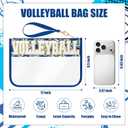 BuyCard Volleyball Gifts Makeup Bag with Chenille Letter Patch, Clear Cosmetic Pouch PVC Organizer Purse, Waterproof Travel Bag, Portable Toiletry Storage Bag for Her Friends