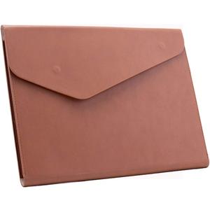 PU Leather A4 File Folder Document Holder Waterproof Portfolio Envelope Folder Case with Invisible Magnetic Closure Brown