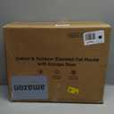 Indestructible Heated Cat House for Outside Cats Winter, 100% Weatherproof, Safe Escape Door, Insulated Outdoor Cat Shelter with Heater for Feral Barn Cat Kitty (Forest Green, 13"x17"x12.6")