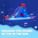 Sunny & Fun Deluxe Inflatable Water Slide Park & Splash Pool with Tunnel - Heavy-Duty for Outdoor Fun - Climbing Wall - Easy to Set Up & Inflate with Included Air Pump & Carrying Case, 17.1 x 12 x 6.9 feet
