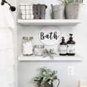 QEEIG Floating Shelves for Wall 23.6" Long - Wall Mounted Shelf Bathroom Kitchen Living Room Bedroom Farmhouse Home Decor Display Bookshelf Large 23.6 x 9.3 inch Set of 2, White (008-60W)