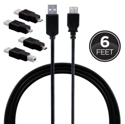 Philips Universal USB Cable Kit, Black 6ft