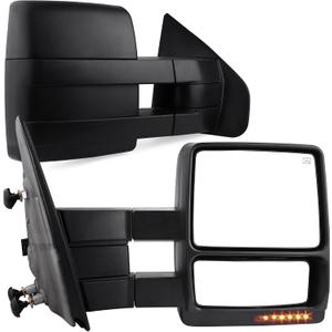 YITAMOTOR Towing Mirrors Compatible with Ford 2004-2006 F150 Series Pickup Power Heated LED Turn Signal Puddle Light Tow Mirrors