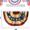 3x6 Ft Vintage American Pleated Flag Bunting, Patriotic Half Fan Bunting Flag for 4th of July America 250 Independence Day Veterans Decorations