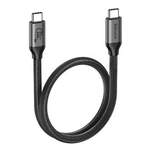 Silkland 80Gbps USB 4 for Short Thunderbolt 5 Cable 1.6FT, 120Gbps Bandwidth for 16K/Dual 8K, 240W Charing, Braided USB C Data Cable Compatible Thunderbolt 4, SSD,MacBook M4 Pro/Max,iPhone 17/16, Dock