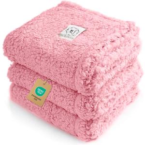 Luciphia 1 Pack 3 Calming Dog Blanket Fluffy Premium Fleece Pet Blankets Soft Sherpa Throw for Dogs Puppy Cat Pink Small (23" x16")