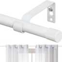 Curtain Rods for Windows 48 to 84, 5/8 Inch Matte White Curtain Rod Heavy Duty Modern Drapery Curtain Rods Set with Brackets, Size: 23-95 Inch