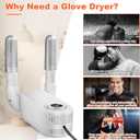 Boxing Glove Dryer with Intelligent Timer, Constant Temperature Punching Gloves Dryer for Kids and Adults Effectively Eliminates Odors