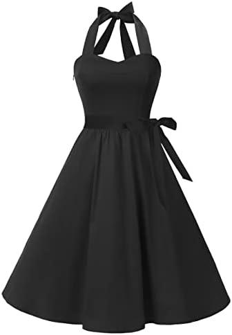 Topdress Women'sVintage Polka Audrey Dress 1950s Halter Retro Cocktail Dress, L