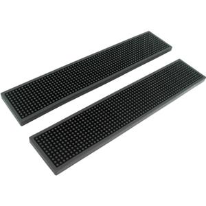 BARsics 17.5x3.5 inches Long PVC Bar Rail Mat Non-Slip Serving Spill Mat (Pack of 2)