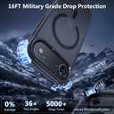 for iPhone Air Case [Compatible with MagSafe] [2X Screen Protectors] [Military Grade Drop Tested] Heavy Duty Magnetic Phone Case for iPhone Air 6.5",Black