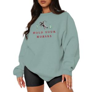 MAPICK Womens Oversized Christian Sweatshirts Fleece Crewneck Sweaters Embroidered GOD IS GOOD Casual Pullover Tops (XXL)