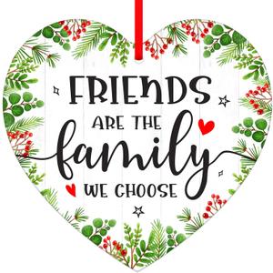 2 x PETCEE Friends Ornaments for Christmas Tree - 2025 Friend Christmas Ornament Decorations Friends are The Family We Choose Hanging Ornaments Keepsake Gifts for Sisters Women Girls