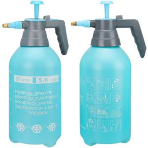 3L Garden Sprayer, Handheld Pump Weed Sprayer 0.8Gallon Hand Pressure Sprayer (3L-2PCS-Blue)