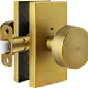 Antique Brass Door Knobs Interior, Privacy Door Knobs with Lock, Antique Vintage Modern Door Handle for Bedroom Bathroom