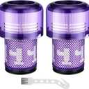 V12 Filter Replacements for Dyson V12 Detect Slim, Detect Slim Animal, Slim+ Cordless Vacuum and V12 Slim Absolute Vacuums, SV34, SV35 V12 Vacuum Cleaner Filter Replacement, Part No. 971517-01, 2 Pack