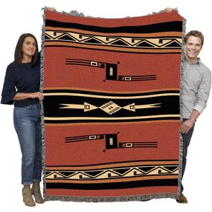 Pure Country Weavers Mesquite Earth Blanket - Southwest Native American Inspired - Gift Tapestry Throw Woven from Cotton - Made in The USA (72x54)