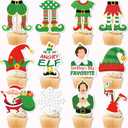 24 Pcs Christmas Cupcake Toppers Christmas Cake Decorations Buddy The Elf Decorations Elf Party Decorations