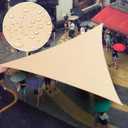 Amgo 12' x 12' x 12' Beige Triangle Waterproof Sun Shade Sail UPF50+ AMTADT12 Canopy Awning Shelter, 98% UV Blockage Water Resistant, Outdoor Backyard Patio Garden Carport