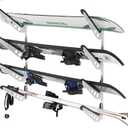 Snowboard Wall Racks, Adjustable Storage Rack for Ski, Surfboard, Wakeboard, Snowboard Wall Mount Display, White/Black