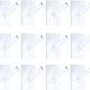 Jetec 12 Pieces Acrylic Wall Mounted Coat Hooks Hat Rack Robe Single Organizer Adhesive Clear Wall Hook Decorative for Clothes, Hat, Towels Hanger(Clear)