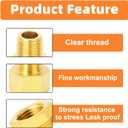 GASHER 15PCS Brass Pipe Fitting, Hex Bushing, Reducer Adapter, Reducing Hex Nipple 3/8 Inch NPT x 1/4 Inch NPT