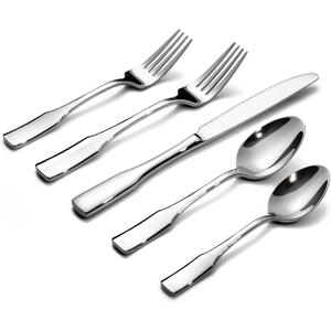 Alata Kate 40-Piece Silverware Set,Service for 8,Stainless Steel Flatware Set,Mirror Polished Cutlery Set,Dishwasher Safe