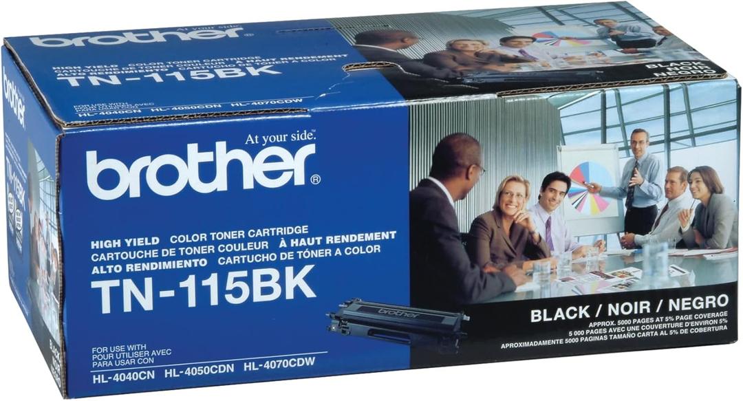 Brother TN115BK High Yield Black Toner Cartridge - Retail Packaging