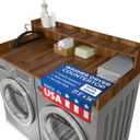 OfficeSimpli Washer Dryer Countertop with Shelf - 27.5 x 54 Inch - Made in USA Laundry Countertop Over Washer and Dryer with Non-Slip Pads, Storage Shelf, Laundry Topper Organizer, California Walnut, 2 Tier